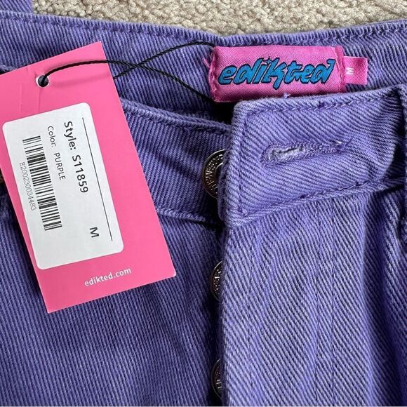 EDIKTED Purple Mid-Rise Straight Leg Jeans - Picture 4 of 4